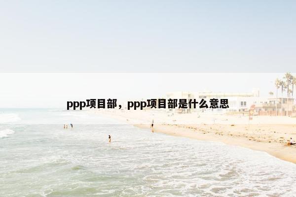 ppp项目部，ppp项目部是什么意思