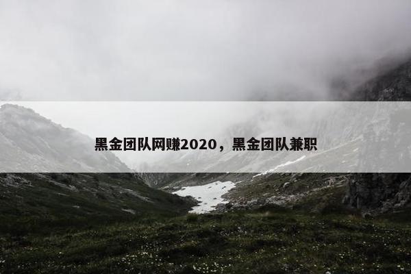 黑金团队网赚2020，黑金团队兼职