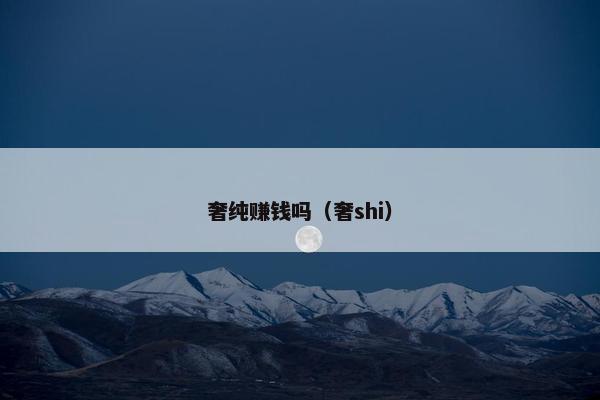 奢纯赚钱吗（奢shi）