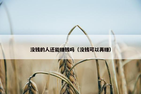 没钱的人还能赚钱吗（没钱可以再赚）