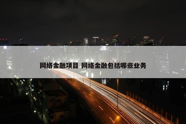 网络金融项目 网络金融包括哪些业务