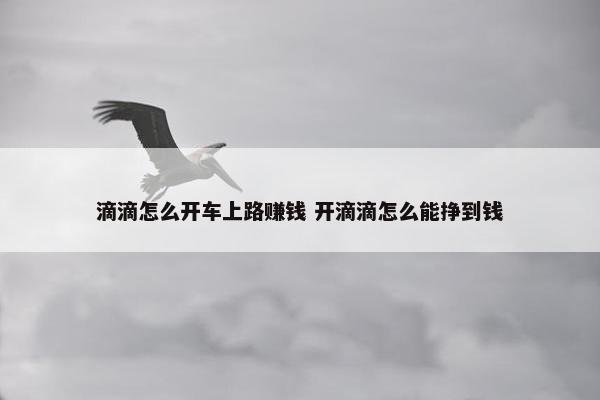 滴滴怎么开车上路赚钱 开滴滴怎么能挣到钱