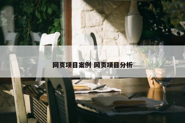 网页项目案例 网页项目分析