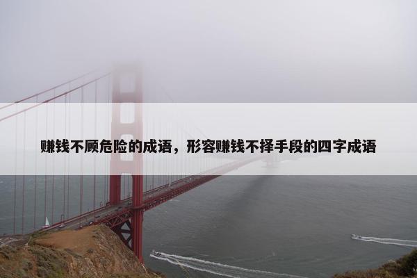 赚钱不顾危险的成语，形容赚钱不择手段的四字成语