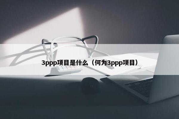 3ppp项目是什么（何为3ppp项目）