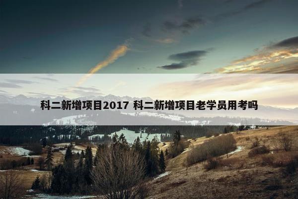 科二新增项目2017 科二新增项目老学员用考吗