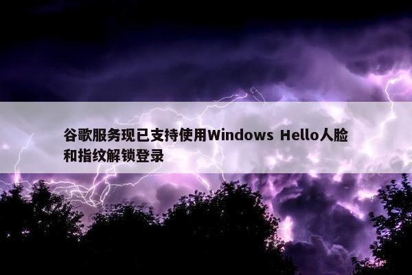 谷歌服务现已支持使用Windows Hello人脸和指纹解锁登录