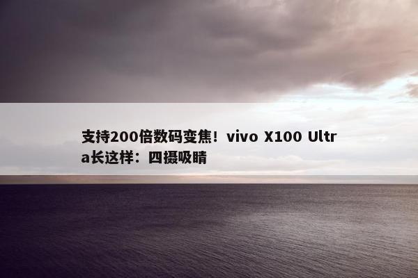 支持200倍数码变焦！vivo X100 Ultra长这样：四摄吸睛