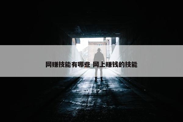 网赚技能有哪些 网上赚钱的技能