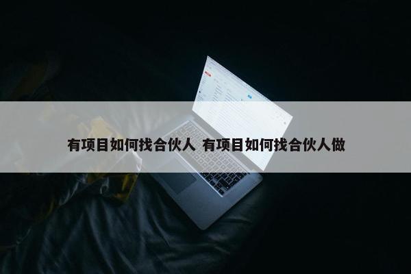 有项目如何找合伙人 有项目如何找合伙人做