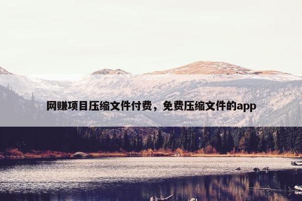 网赚项目压缩文件付费，免费压缩文件的app