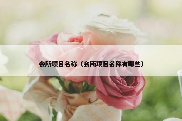 会所项目名称（会所项目名称有哪些）