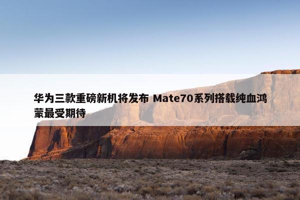 华为三款重磅新机将发布 Mate70系列搭载纯血鸿蒙最受期待