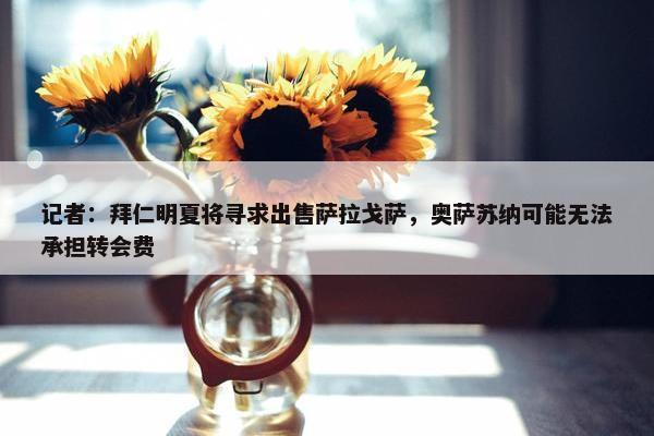 记者：拜仁明夏将寻求出售萨拉戈萨，奥萨苏纳可能无法承担转会费