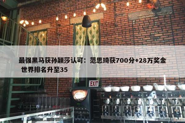 最强黑马获孙颖莎认可：范思琦获700分+28万奖金 世界排名升至35