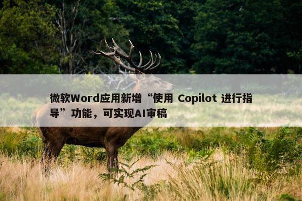 微软Word应用新增“使用 Copilot 进行指导”功能，可实现AI审稿